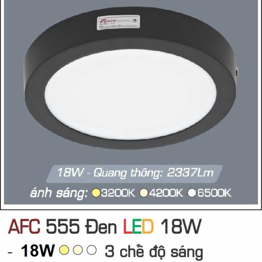 Đèn Led Nổi AFC 555 ĐEN Led 18W