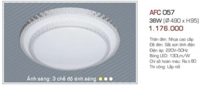 Đèn led Ốp Trần Nhựa Cao Cấp AFC 057 Led 36W