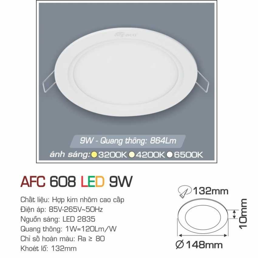 Đèn led panel AFC 608 Led 9W