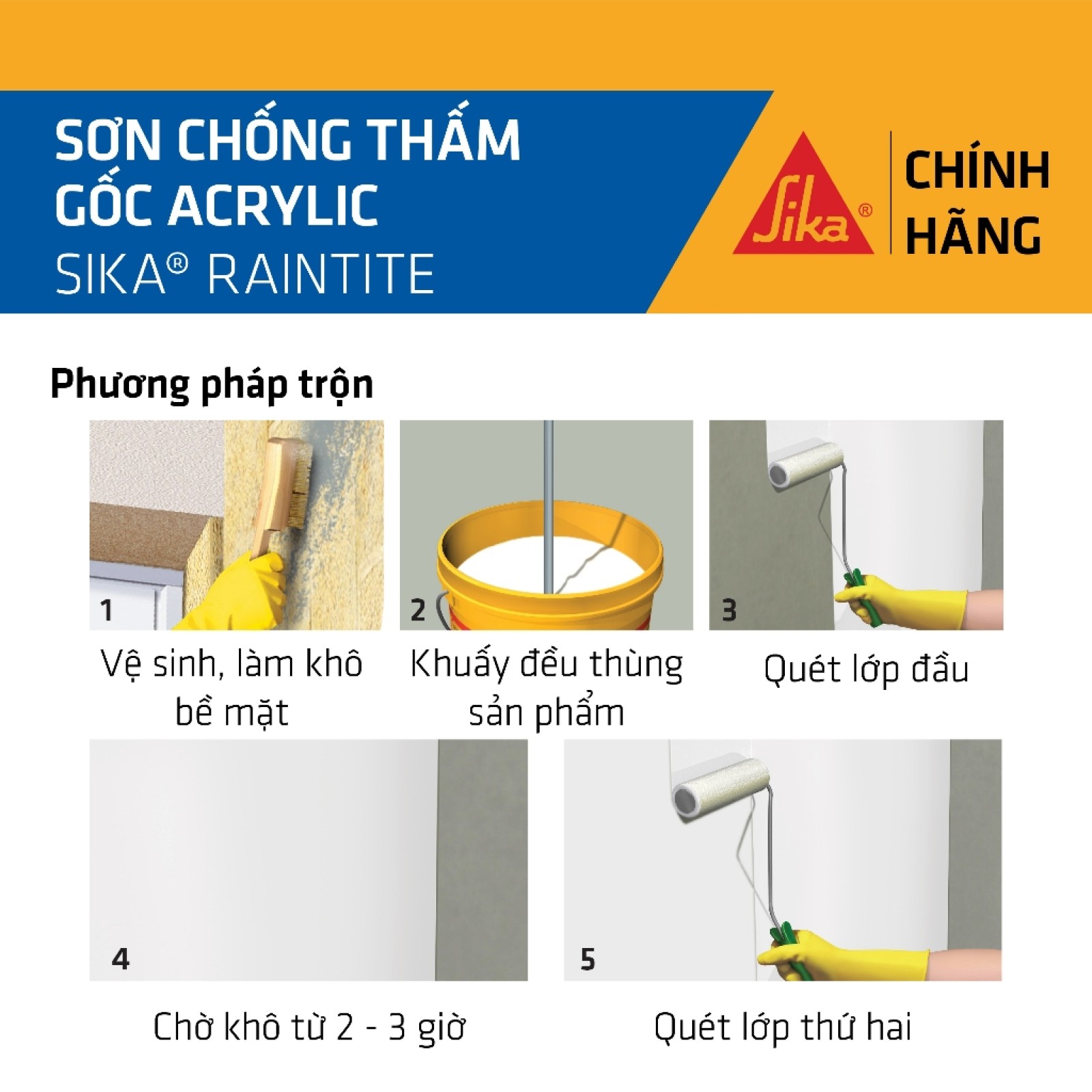 Sika - Sơn chống thấm tường ngoài Sika ® RainTite thùng 4 kg-3