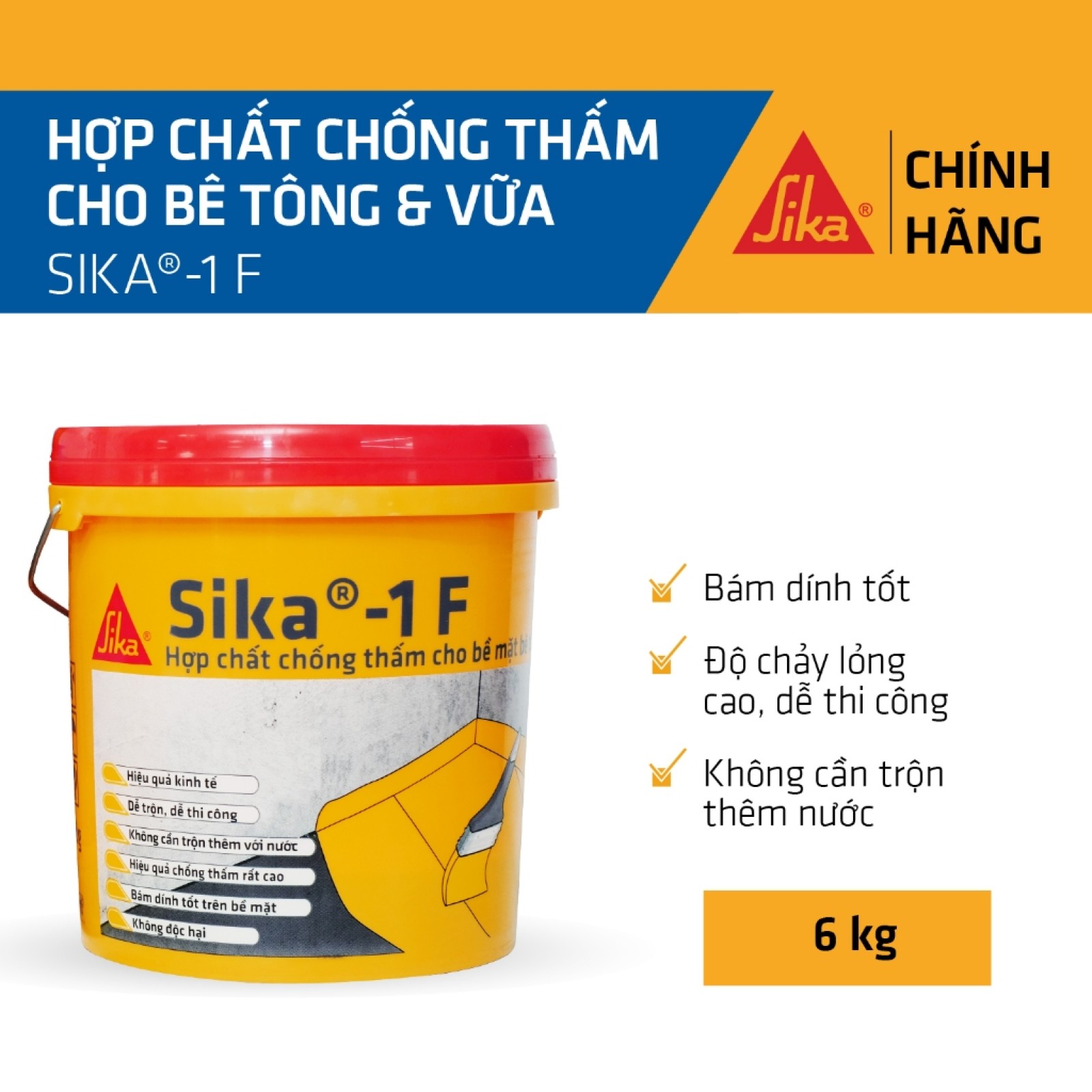 Sika - Hợp chất chống thấm cho bê tông & vữa Sika ® -1 F