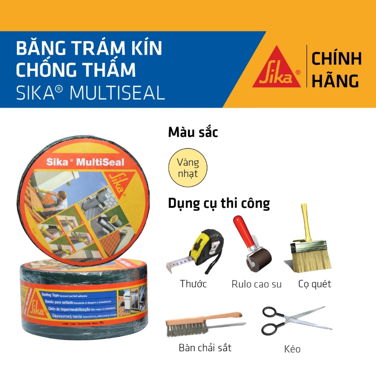 Sika - Băng trám kín chống thấm bitumen Sika Multiseal ® (cuộn 10 m x 75 mm)-1