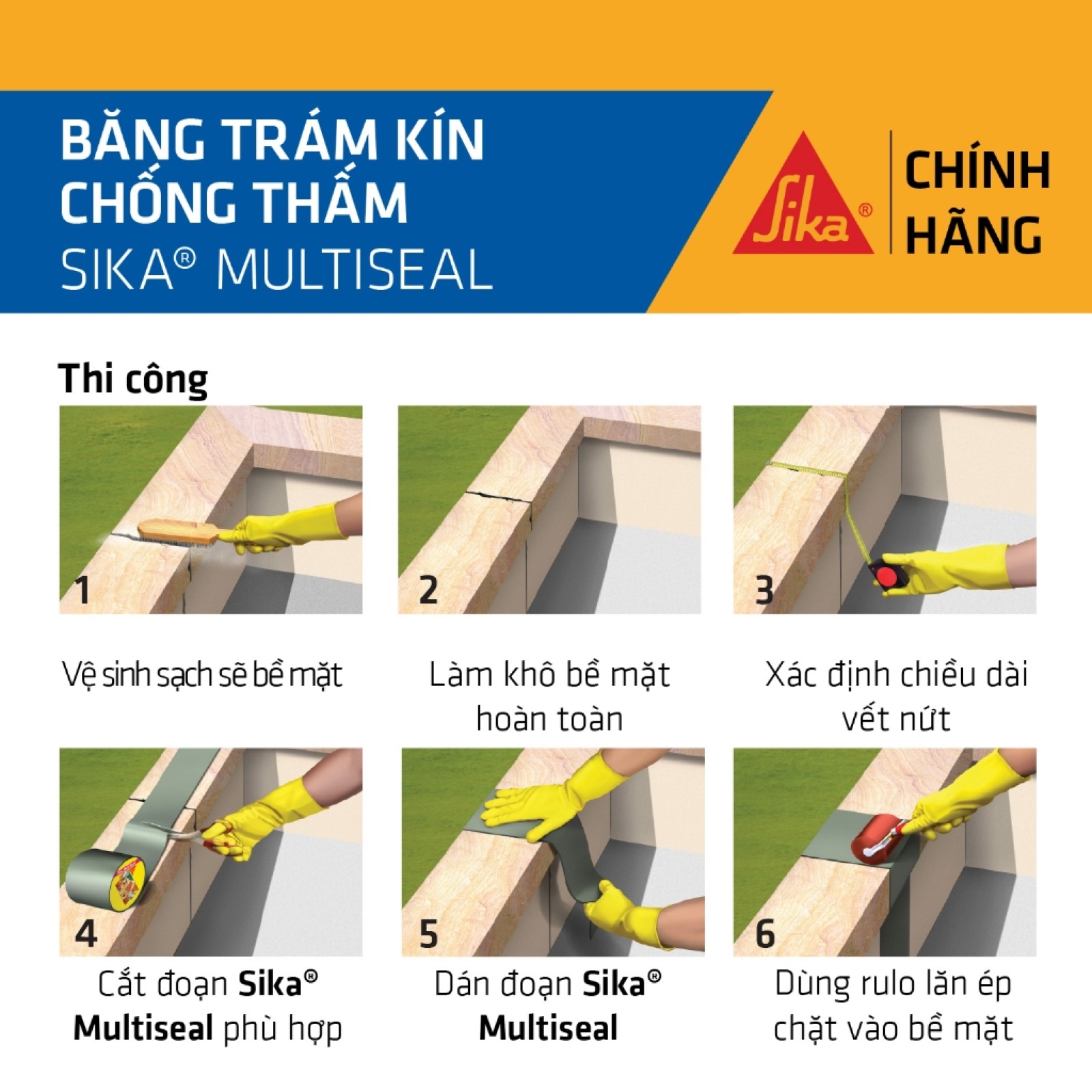 Sika - Băng trám kín chống thấm bitumen Sika Multiseal ® (cuộn 10 m x 75 mm)-2