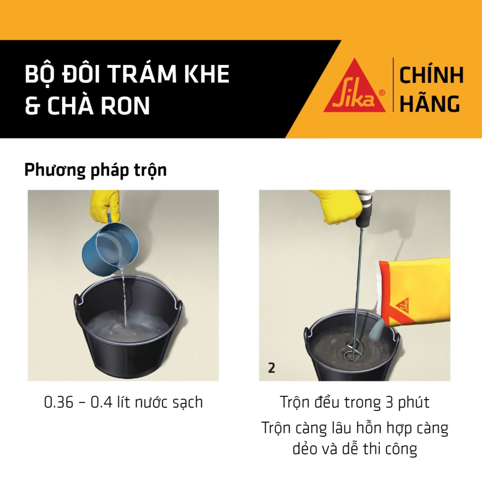Sika - BỘ ĐÔI Trám Khe - Chà Ron Sikadur ® - 20 Crack Seal (160 ml) + Sika ® Tile Grout (bao 1 kg)-1