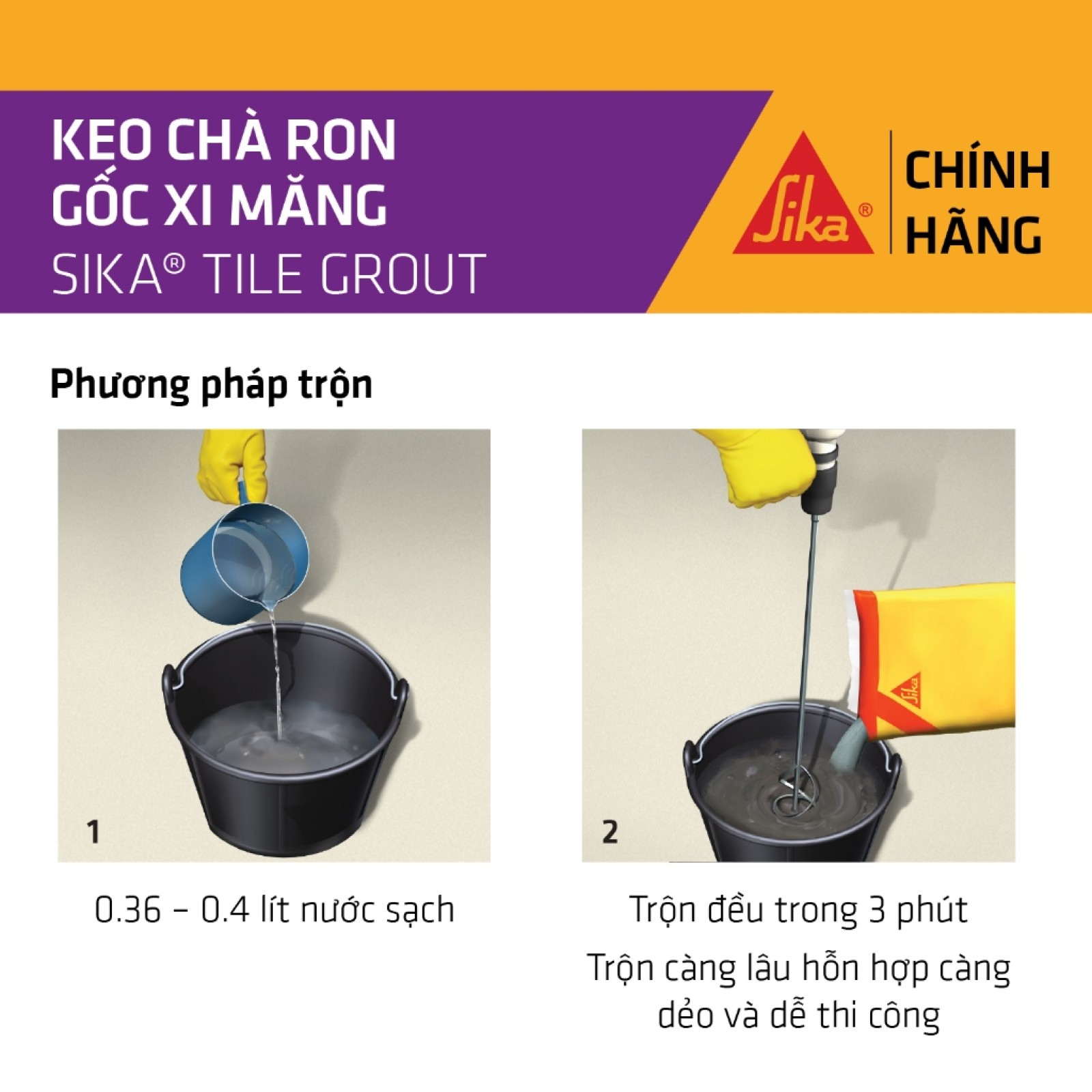Sika - Keo chà ron chống thấm Sika ® Tile Grout (Trắng) (bao 5 kg)-2