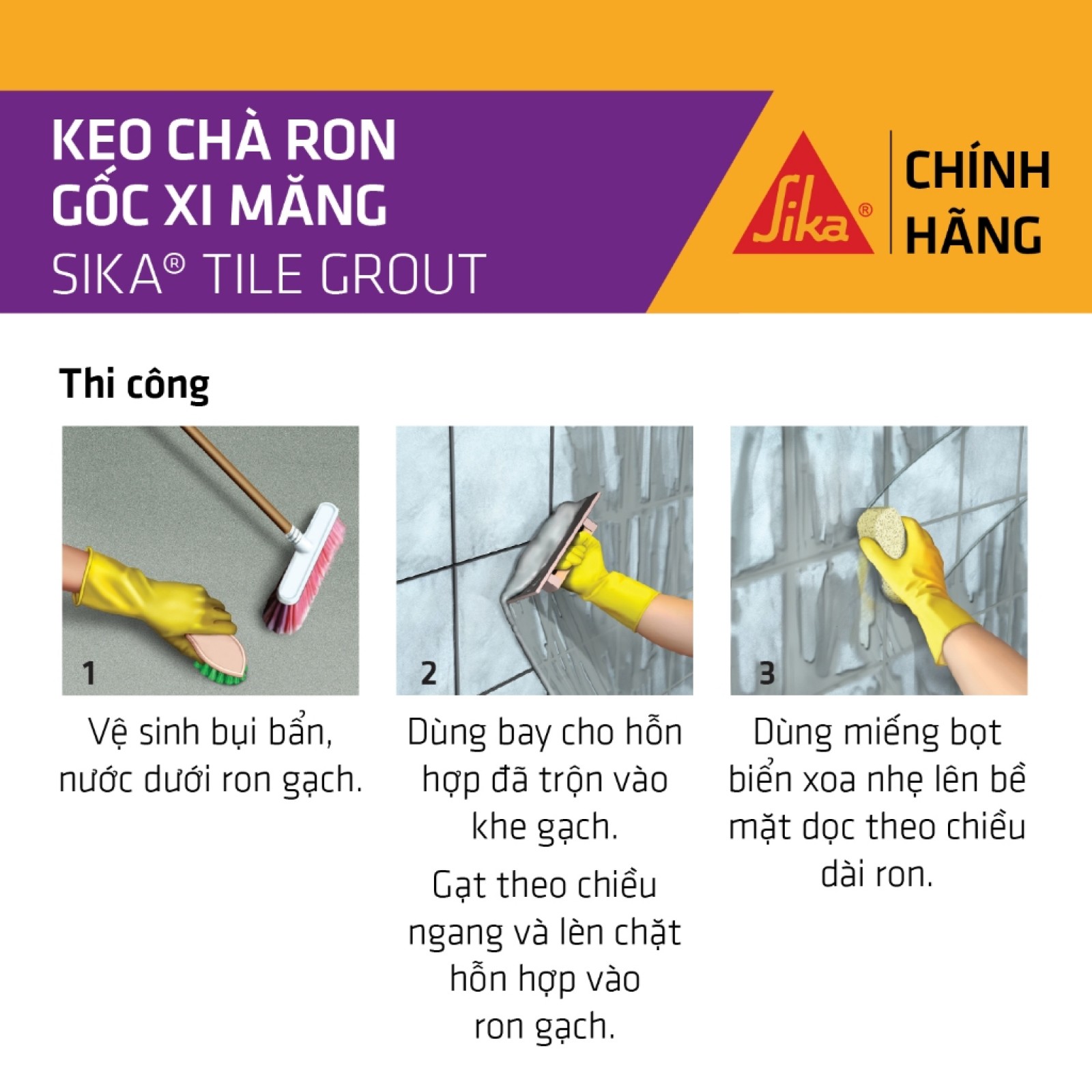 Sika - Keo chà ron chống thấm Sika ® Tile Grout (Trắng) (bao 5 kg)-3