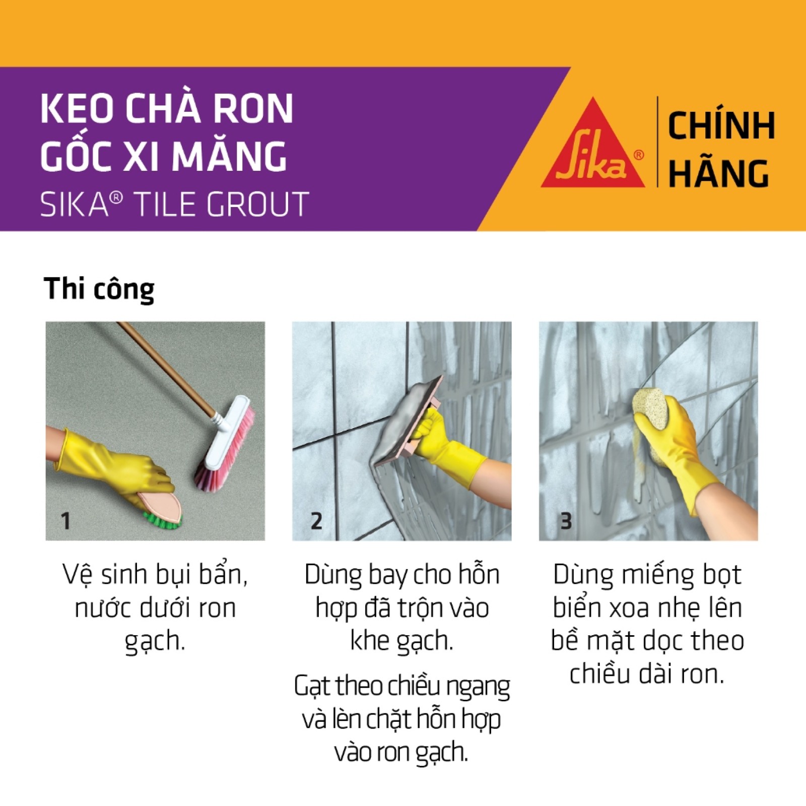 Sika - BỘ 3 sản phẩm keo chà ron chống thấm Sika ® Tile Grout (bao 1 kg)-3