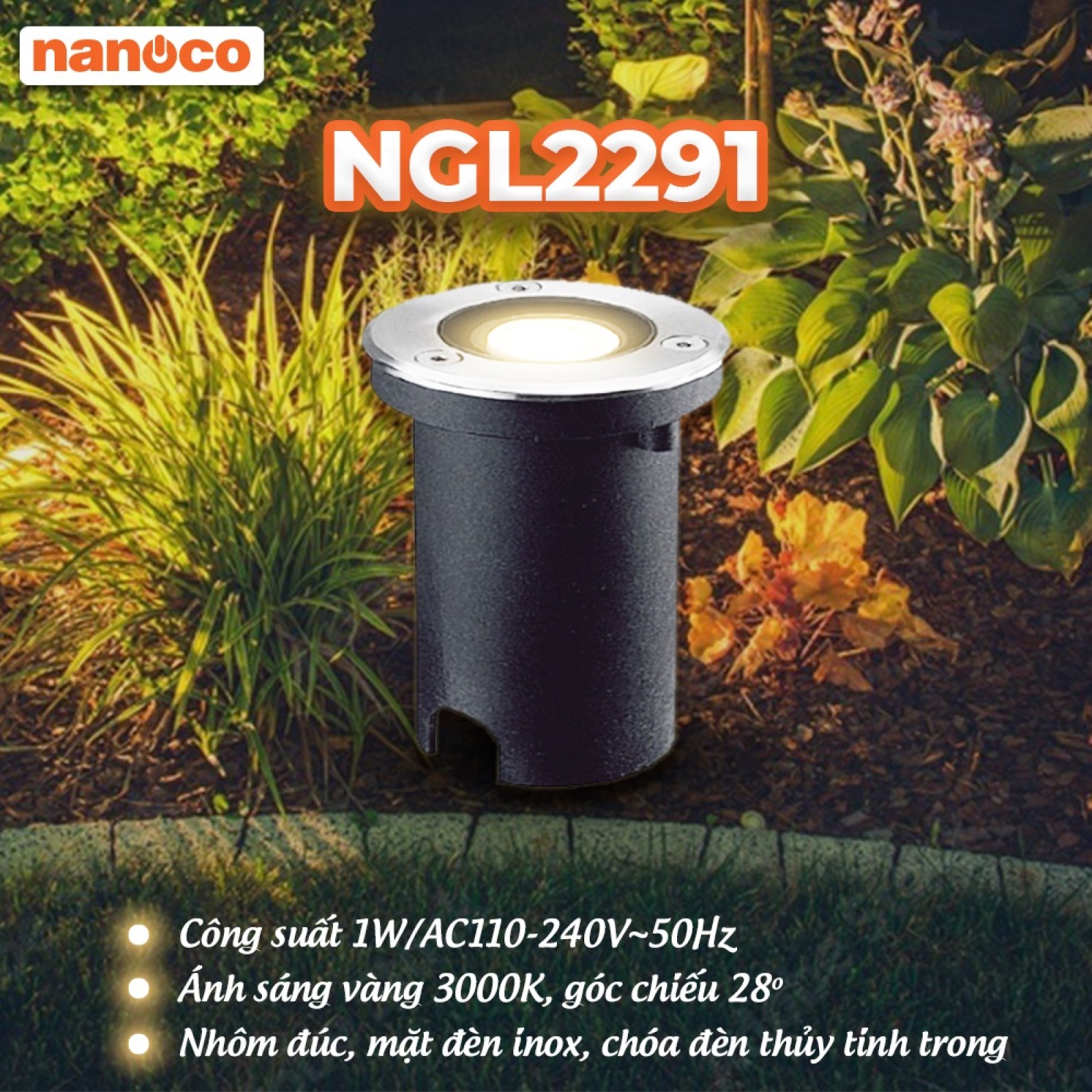 Đèn sân vườn Led âm đất tròn NGL2291