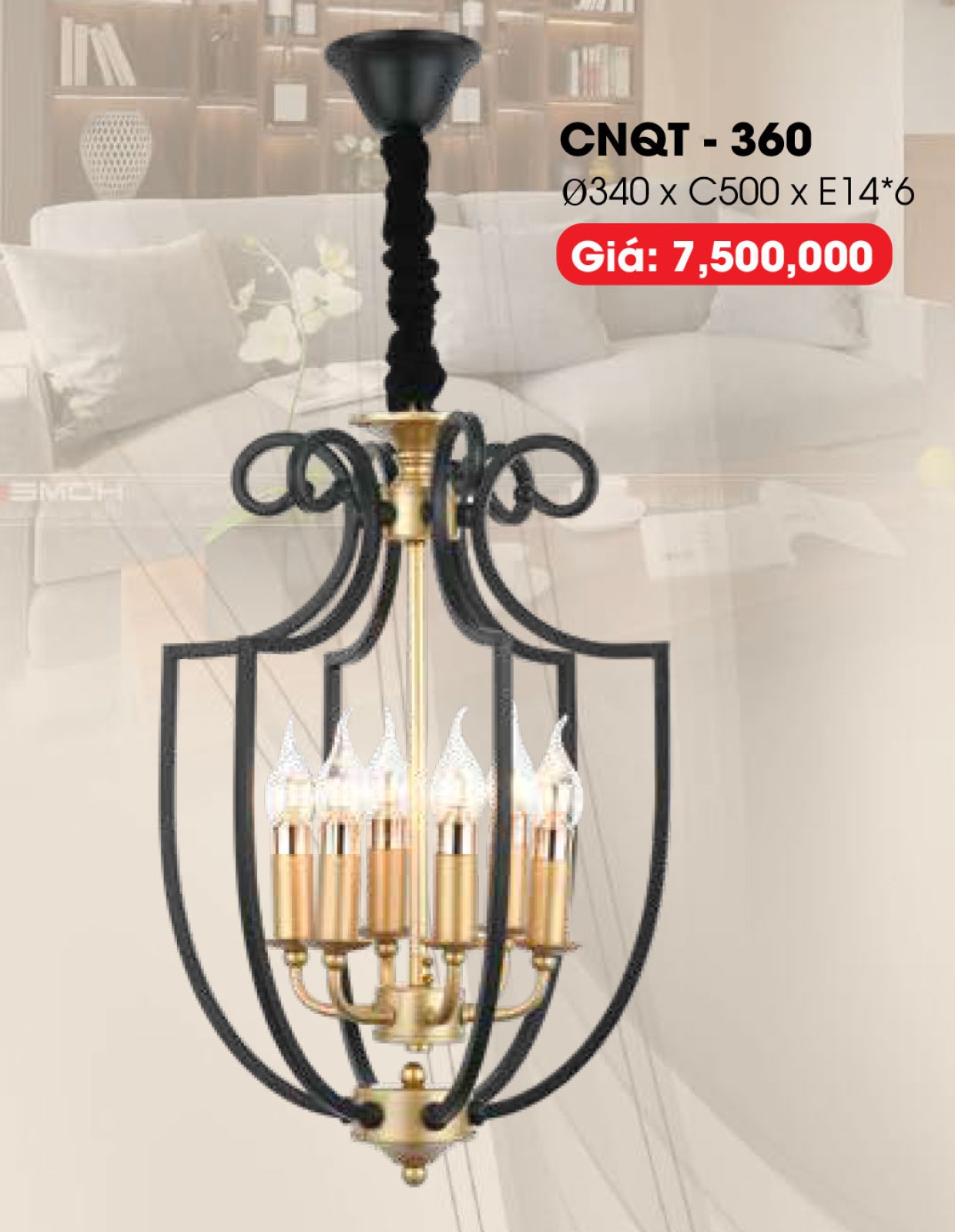 Đèn chùm quý tộc CNQT-360
