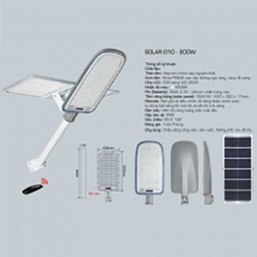 Đèn Đường Năng Lượng Mặt Trời Solar 010 – 200W