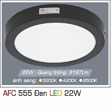 Đèn Led Nổi AFC 555 ĐEN Led 22W