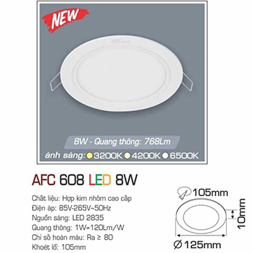 Đèn led panel AFC 608 Led 8W