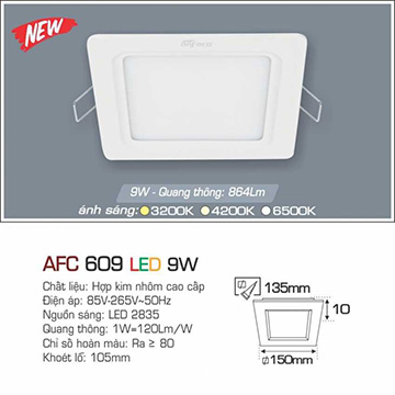 Đèn led panel AFC 609 Led 9W