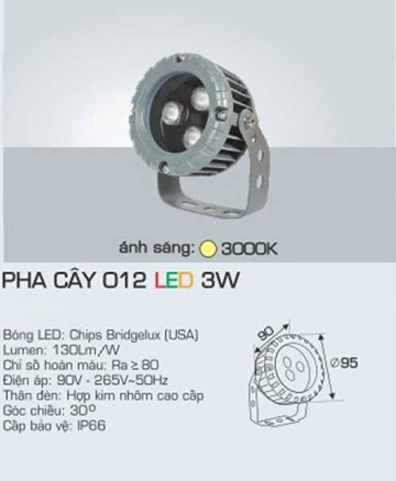 Đèn Pha Cây 012 3W