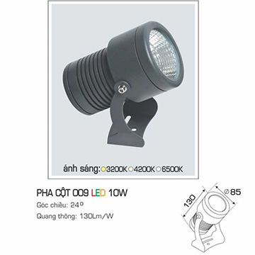 Đèn Pha Cột 009 Led 10W