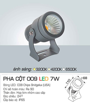 Đèn Pha Cột 009 Led 7W