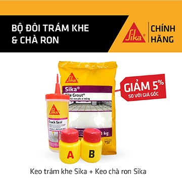 Sika - BỘ ĐÔI Trám Khe - Chà Ron Sikadur ® - 20 Crack Seal (160 ml) + Sika ® Tile Grout (bao 1 kg)
