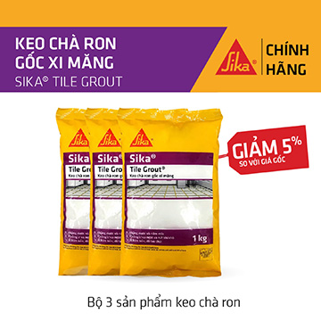 Sika - BỘ 3 sản phẩm keo chà ron chống thấm Sika ® Tile Grout (bao 1 kg)