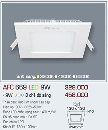 Đèn led panel AFC 669 Led 9W