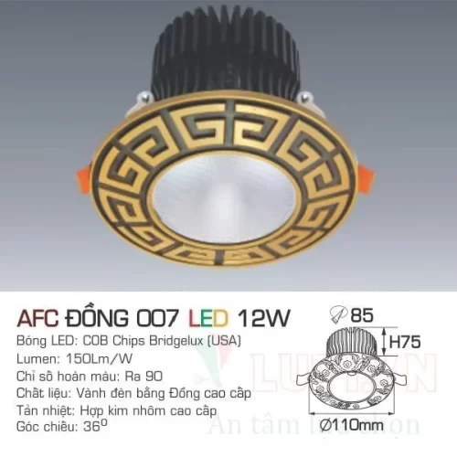 Đèn led Downlight Anfaco AFC-Đồng 007-12W