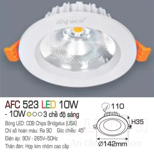 Đèn led downlight Anfaco AFC-523-10W-3CĐ