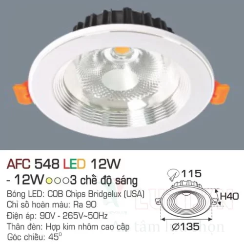 Đèn led Downlight Anfaco AFC-548-12W-3CĐ