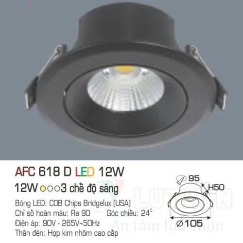 Đèn led Downlight Anfaco AFC-618D-12W-3CĐ