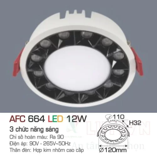 Đèn led downlight Anfaco AFC-664-12W