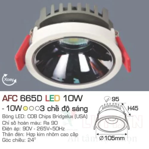 Đèn led downlight Anfaco AFC-665D-10W-3CĐ