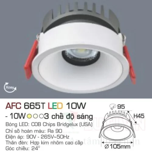 Đèn led downlight Anfaco AFC-665T-10W-3CĐ