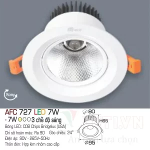 Đèn led downlight Anfaco AFC-523-7W-3CĐ