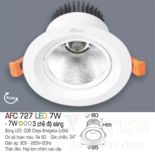 Đèn led downlight Anfaco AFC-523-7W-3CĐ