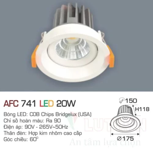 Đèn led Downlight Anfaco AFC-741-20W