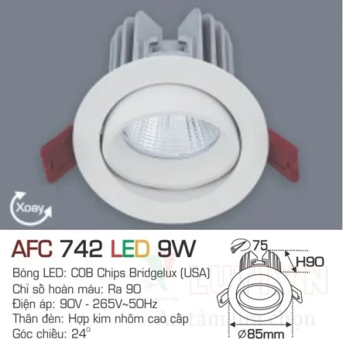 Đèn led downlight Anfaco AFC-742-9W
