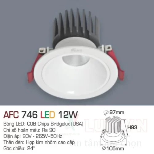 Đèn led downlight Anfaco AFC-746-12W