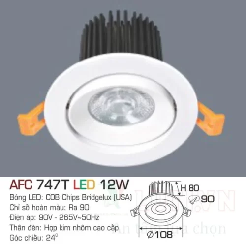 Đèn led downlight Anfaco AFC-747T-12W
