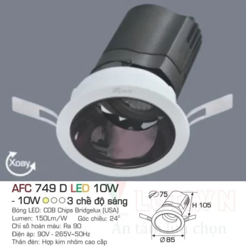 Đèn led downlight Anfaco AFC-749D-10W-3CĐ