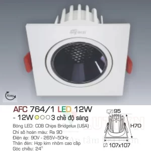 Đèn led Downlight Anfaco AFC-764/1-12W-3CĐ