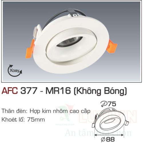 Chao đèn led âm trần Anfaco AFC-377-MR16 (Không bóng)