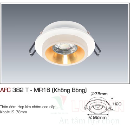 Chao đèn led âm trần Anfaco AFC-382T-MR16 (Không bóng)