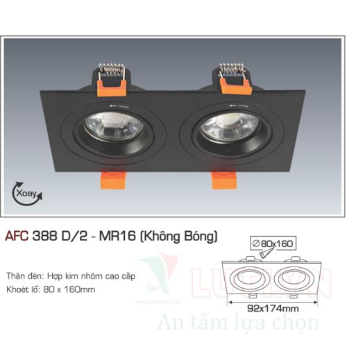 Chao đèn led âm trần Anfaco AFC-388D/2-MR16 (Không bóng)