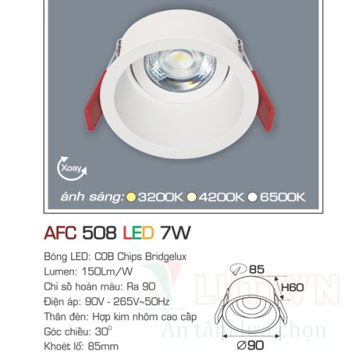 Đèn led âm trần Anfaco AFC-508-7W