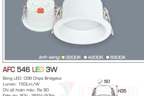 Đèn led âm trần tán quang Anfaco AFC-546-3W