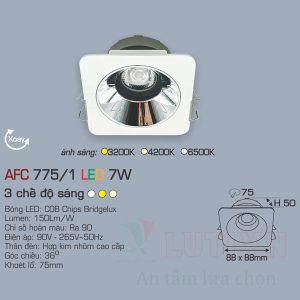 Đèn led âm trần Anfaco AFC-775/1-7W