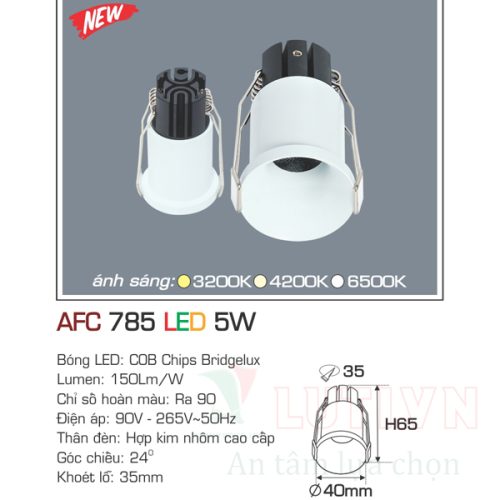 Đèn led âm trần Anfaco AFC-785-5W