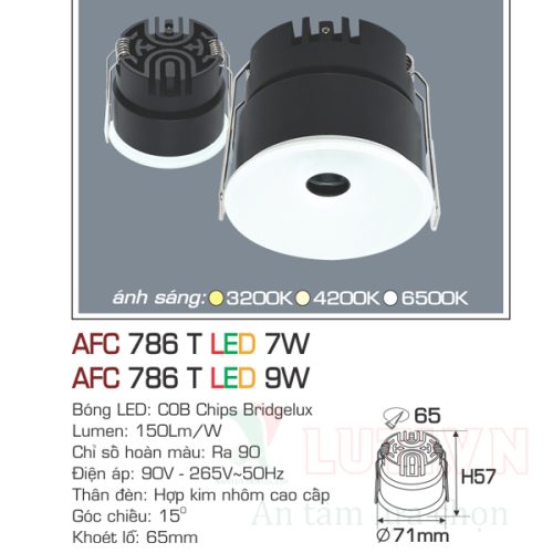Đèn led âm trần Anfaco AFC-786T-7W