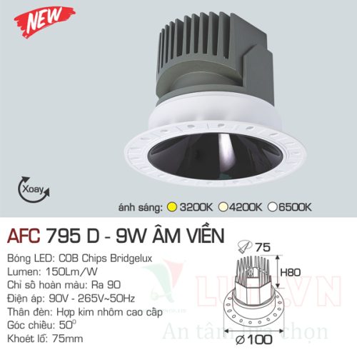 Đèn downlight led âm trần AFC-795D-9W