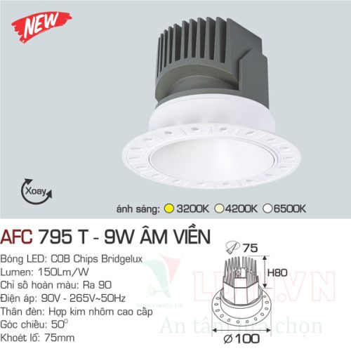 Đèn downlight led âm trần AFC-795T-9W
