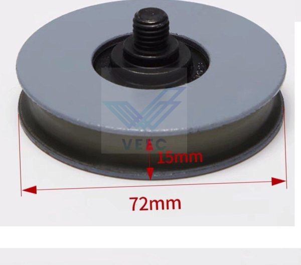Bánh xe cửa thang máy Ø72*15*6202RS có trục - Ảnh 3