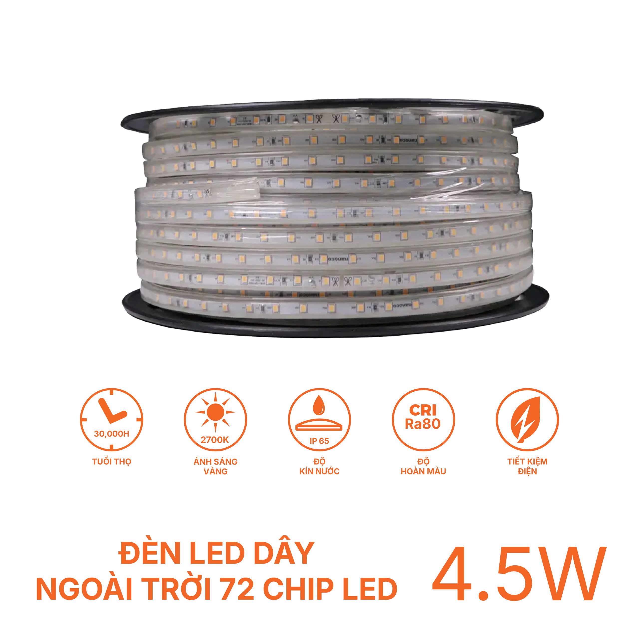 Đèn LED dây ngoài trời IP65 Nanoco 72P - Ảnh 6